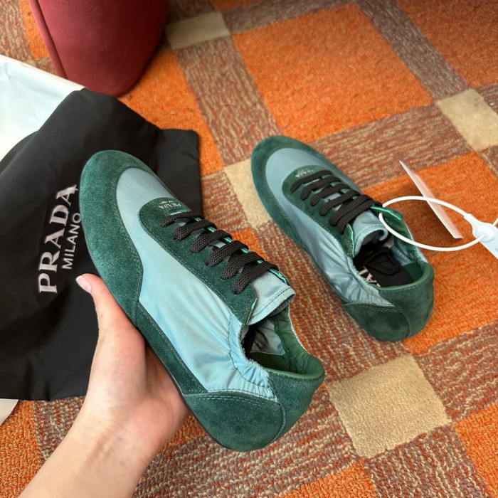 Prada Collapse Re-Nylon suede sneakers