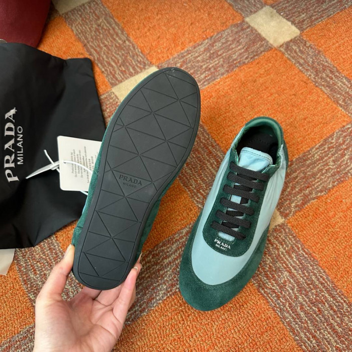 Prada Collapse Re-Nylon suede sneakers