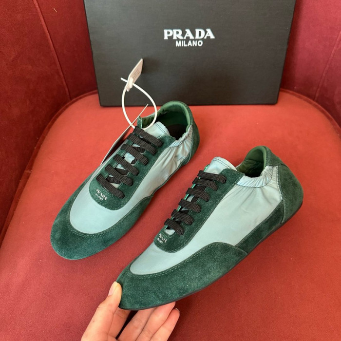 Prada Collapse Re-Nylon suede sneakers