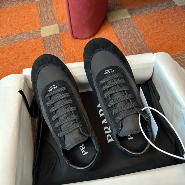 Prada Collapse Re-Nylon suede sneakers