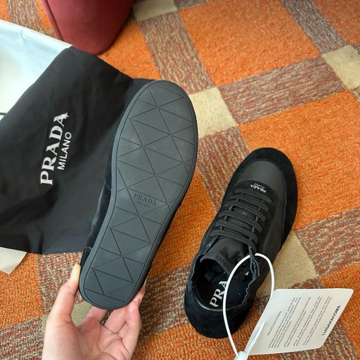 Prada Collapse Re-Nylon suede sneakers