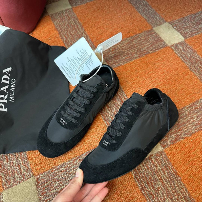 Prada Collapse Re-Nylon suede sneakers
