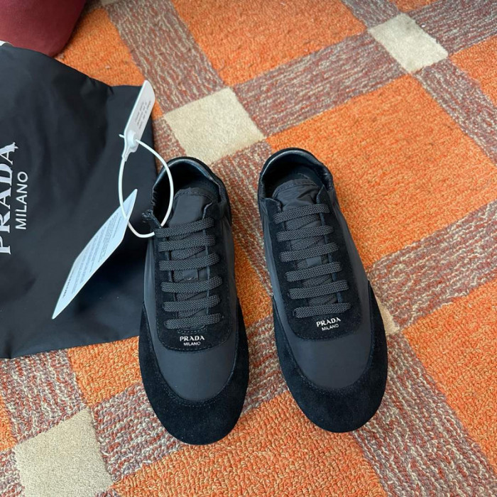 Prada Collapse Re-Nylon suede sneakers