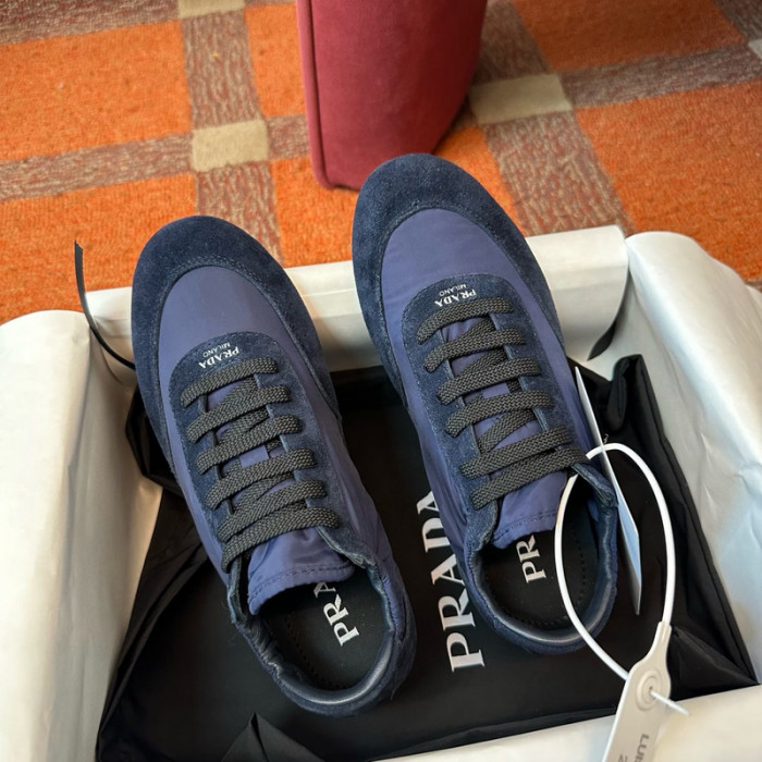 Prada Collapse Re-Nylon suede sneakers