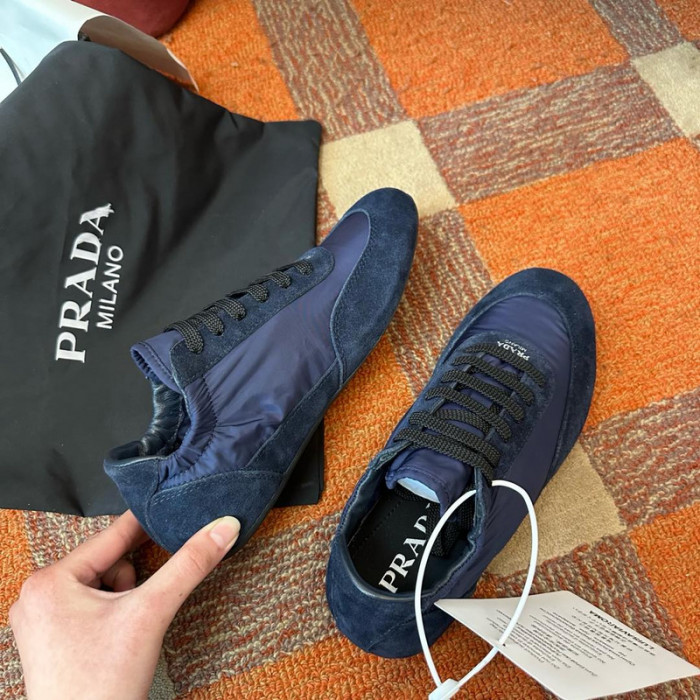 Prada Collapse Re-Nylon suede sneakers