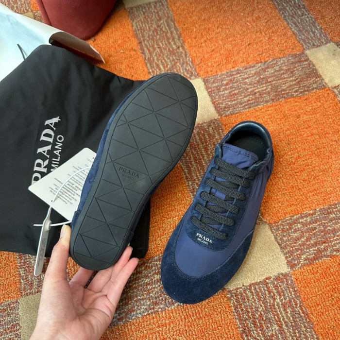 Prada Collapse Re-Nylon suede sneakers