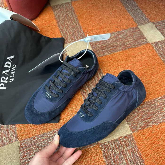 Prada Collapse Re-Nylon suede sneakers