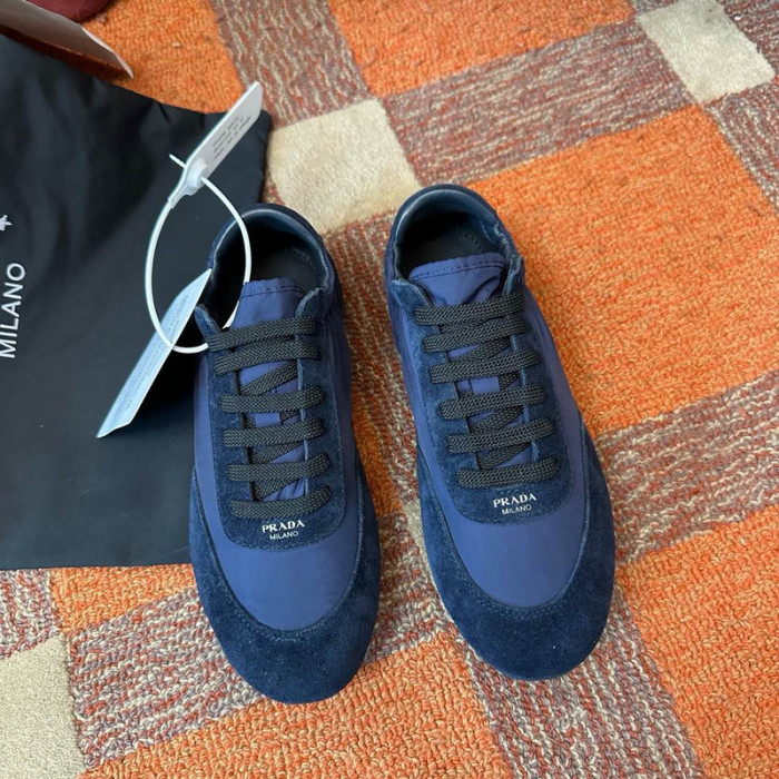 Prada Collapse Re-Nylon suede sneakers