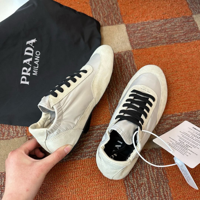 Prada Collapse Re-Nylon suede sneakers