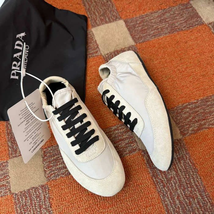 Prada Collapse Re-Nylon suede sneakers