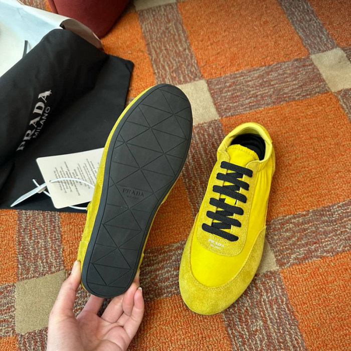 Prada Collapse Re-Nylon suede sneakers