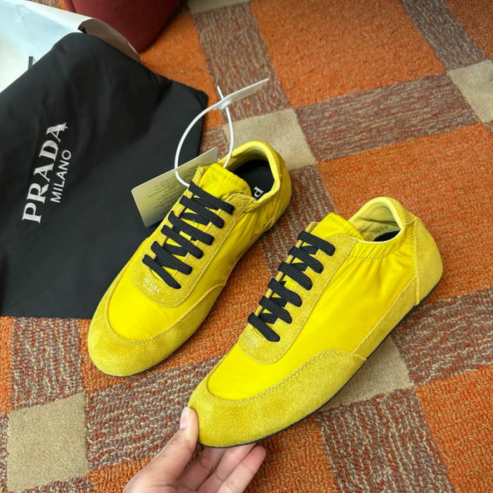 Prada Collapse Re-Nylon suede sneakers