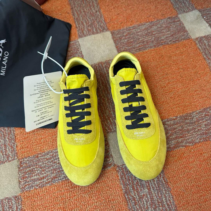 Prada Collapse Re-Nylon suede sneakers