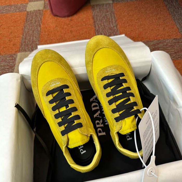 Prada Collapse Re-Nylon suede sneakers