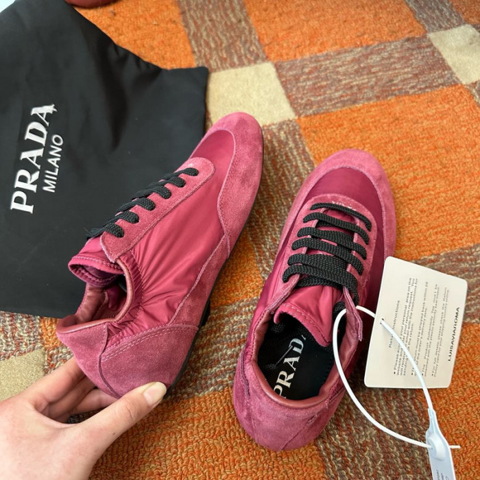 Prada Collapse Re-Nylon suede sneakers