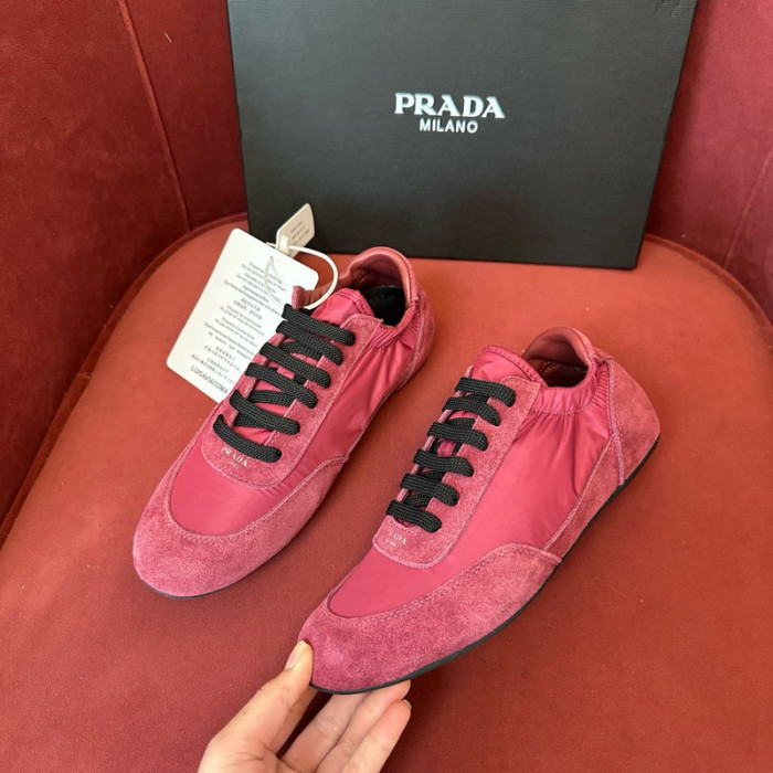 Prada Collapse Re-Nylon suede sneakers