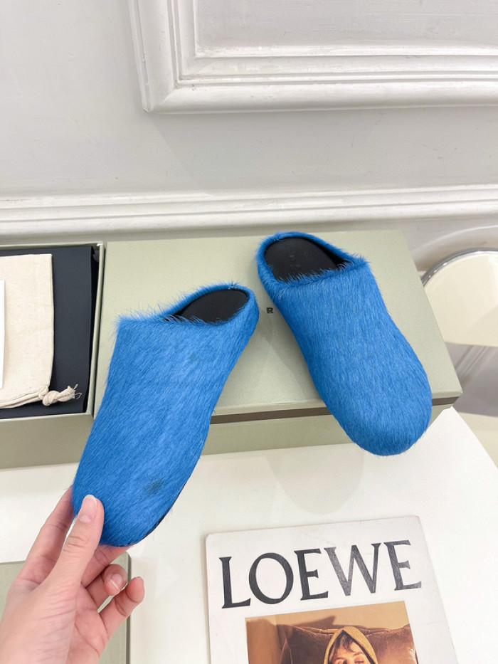 marni calf hair slippers