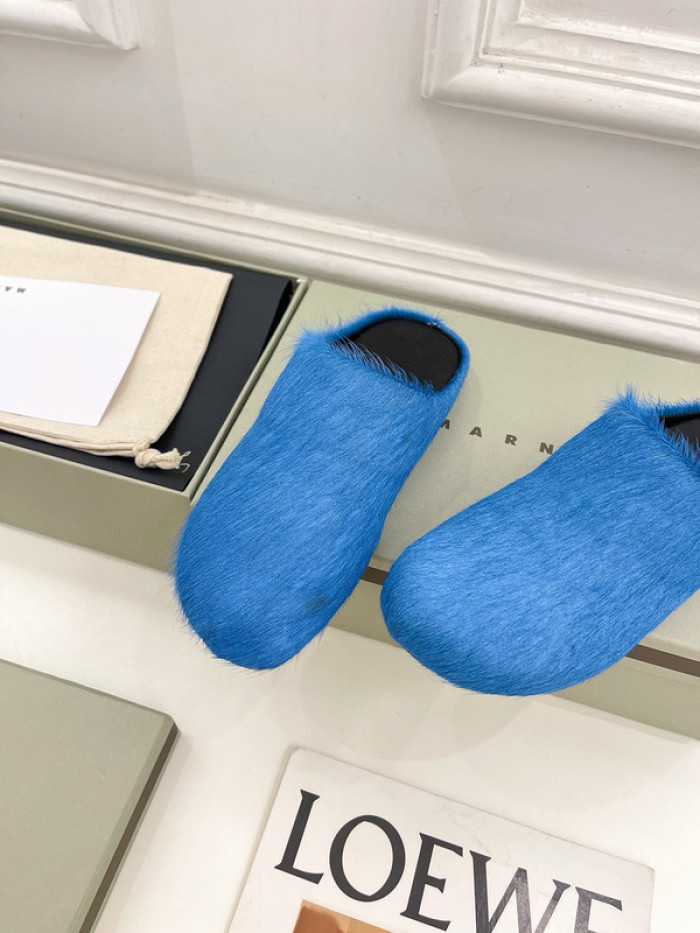 marni calf hair slippers