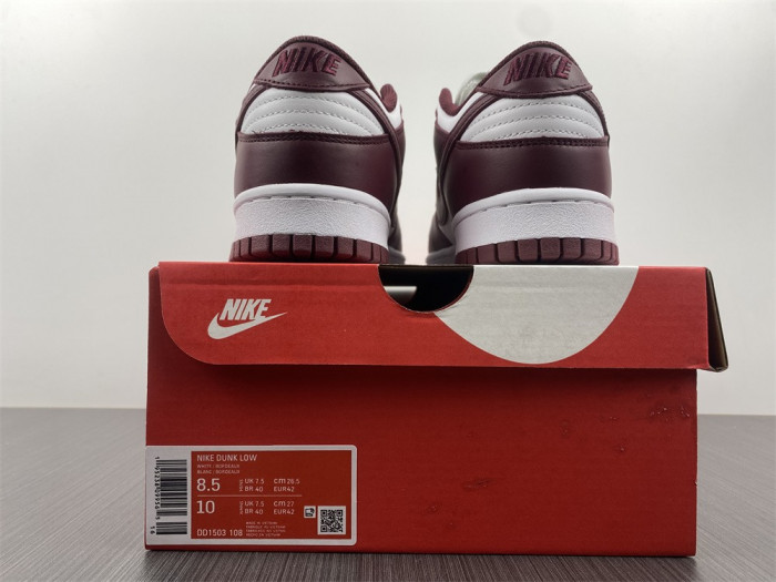 nike dunk low bordeaux (w) dd1503-108