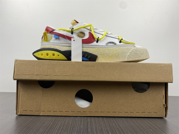 o-w x nike blazer low university red dh7863-100