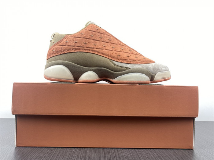 clot x air jordan 13 low sepia stone/canteen-terra blush at3102-200