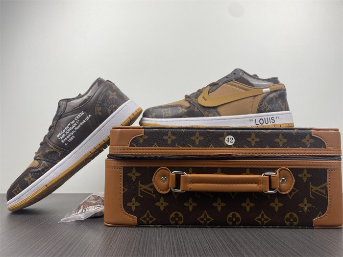 air jordan 1 o-w -louiv low top (with case)