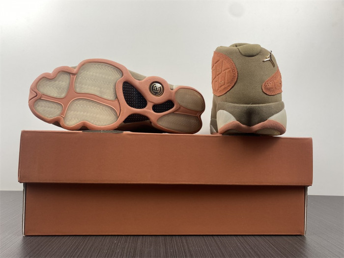 clot x air jordan 13 low sepia stone/canteen-terra blush at3102-200