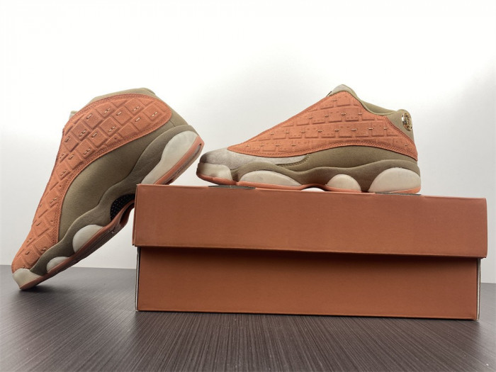 clot x air jordan 13 low sepia stone/canteen-terra blush at3102-200