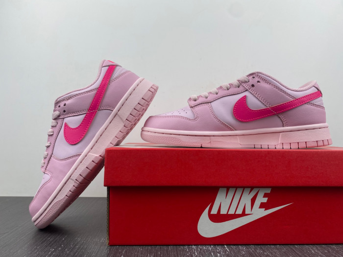 nike dunk low triple pink (gs) dh9765-600