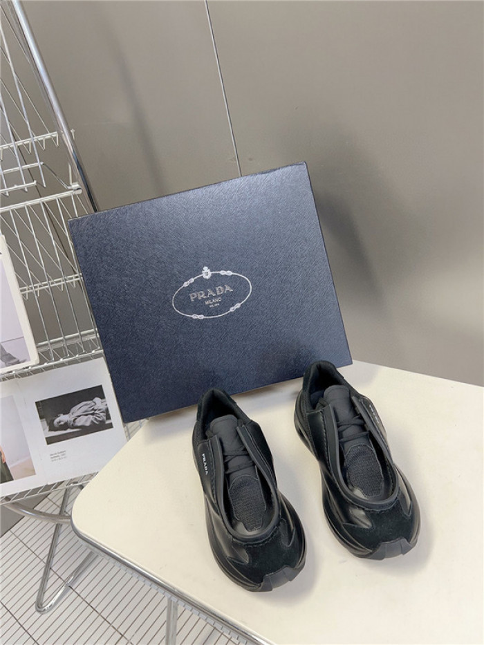 Prada Brushed Leather Sneakers