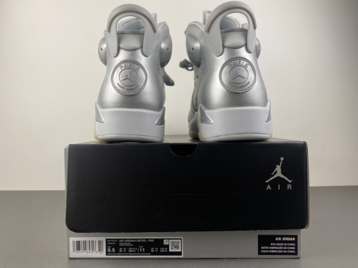 Air Jordan 6 Retro PSG Paris Saint-Germain Silver IQ5135-001