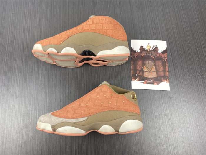 clot x air jordan 13 low sepia stone/canteen-terra blush at3102-200