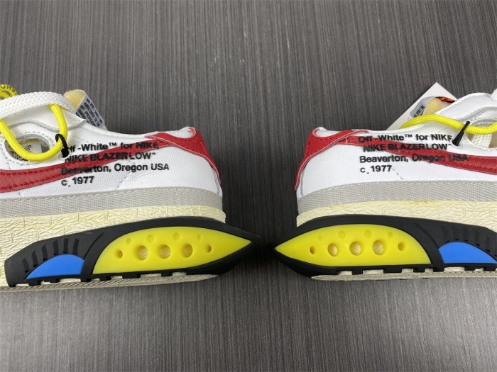 o-w x nike blazer low university red dh7863-100