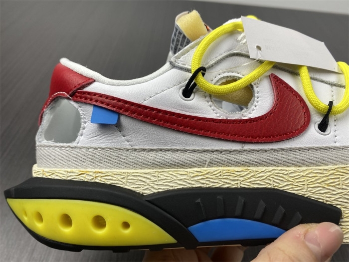 o-w x nike blazer low university red dh7863-100