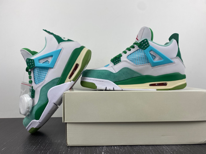 jordan 4 retro sb white grass green (limited edition) aj4-kncw