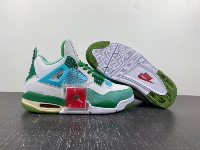 jordan 4 retro sb white grass green (limited edition) aj4-kncw