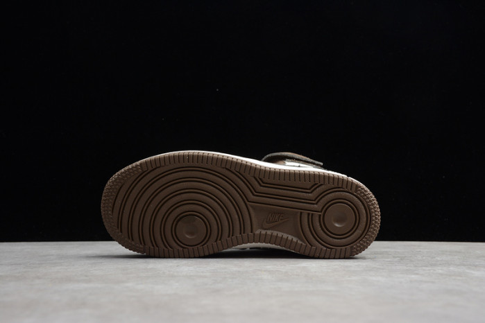 kids nike air force 1 mid 07 x travis scott beige brown 314197-168