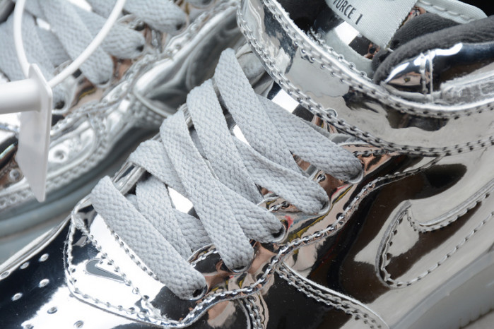 kids nike air force 1 mid wb metallic silver 314197-8500