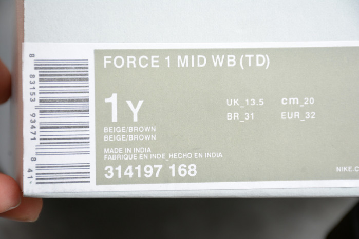 kids nike air force 1 mid 07 x travis scott beige brown 314197-168