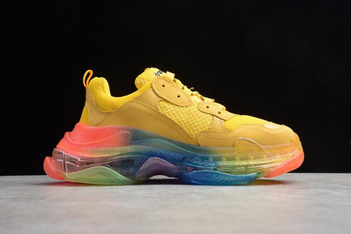 blcg sneaker triple.s.gomma colore jaune-rainbow noir
