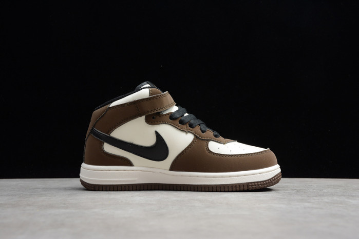 kids nike air force 1 mid 07 x travis scott beige brown 314197-168