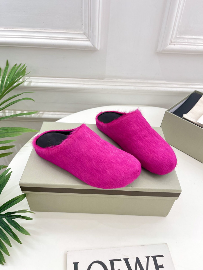 marni calf hair slippers