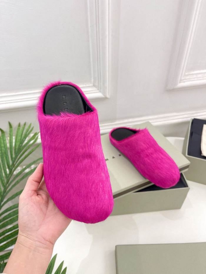 marni calf hair slippers