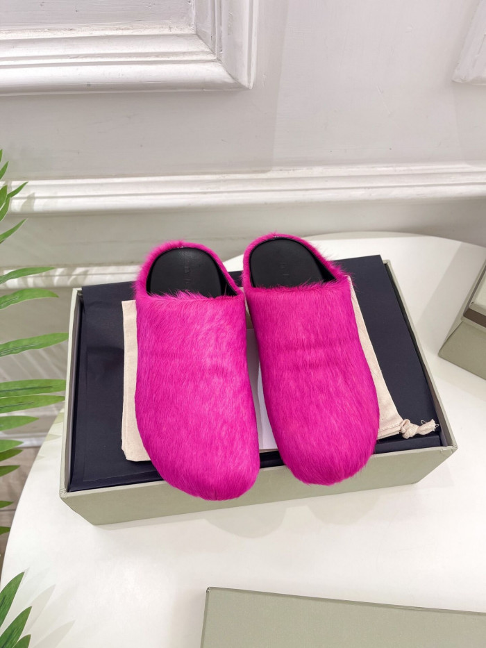 marni calf hair slippers