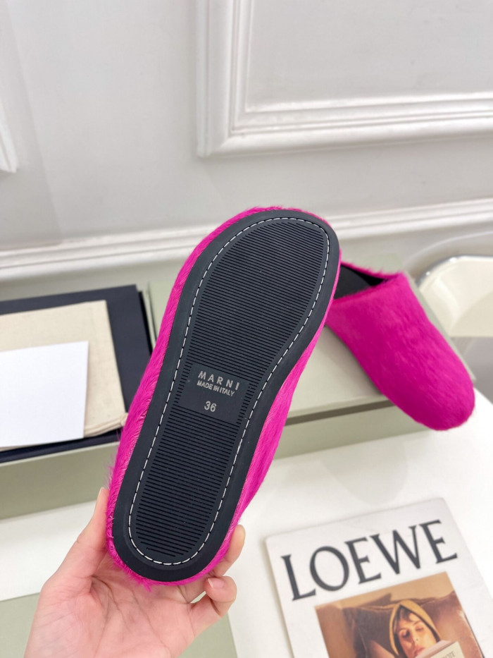 marni calf hair slippers