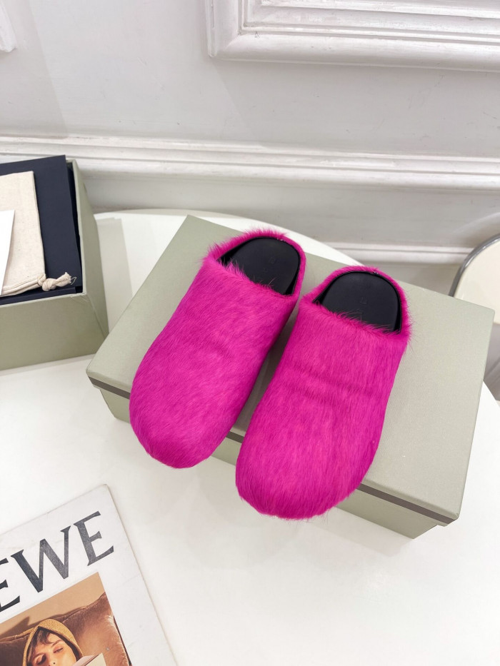 marni calf hair slippers