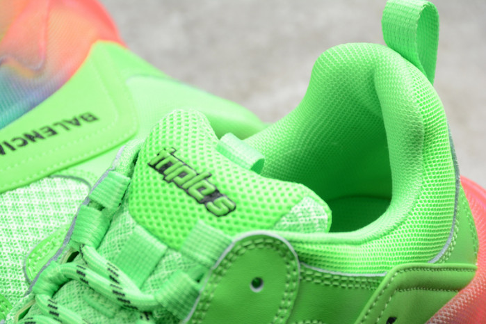 blcg sneaker triple.s.gomma vert-rainbow noir