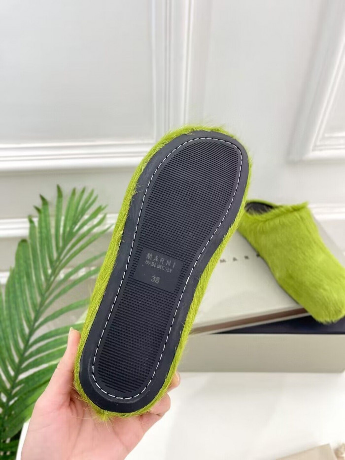 marni calf hair slippers
