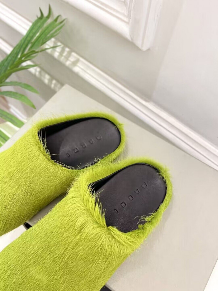 marni calf hair slippers