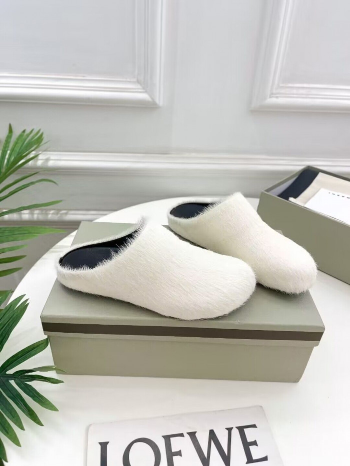 marni calf hair slippers